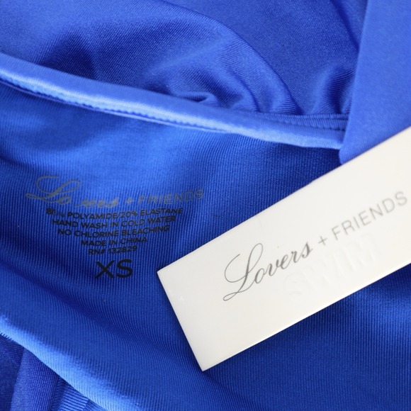 Lovers + Friends Oisin Ruffle Bikini Top in Ocean Blue‎ Size XS NWT Swimwear - Picture 5 of 6